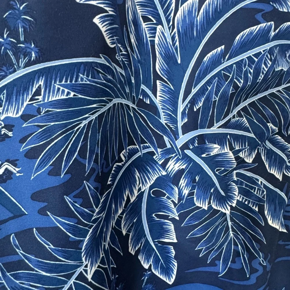 Polo by Ralph Lauren Blue Tropical Palm Print Swim Trunks